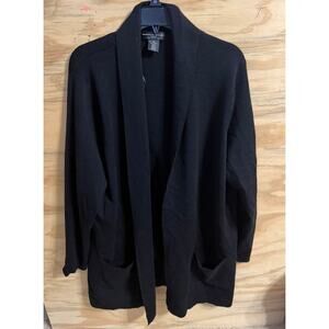 Women's Marina Luna 3x Merino Wool Cardigan Black Minimalist Classy